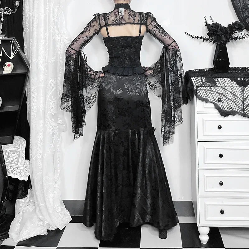 Morrigan Skirt — Gothic Lace Mermaid Bodycon High-Waist