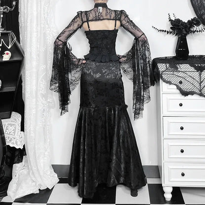 Morrigan Skirt — Gothic Lace Mermaid Bodycon High-Waist