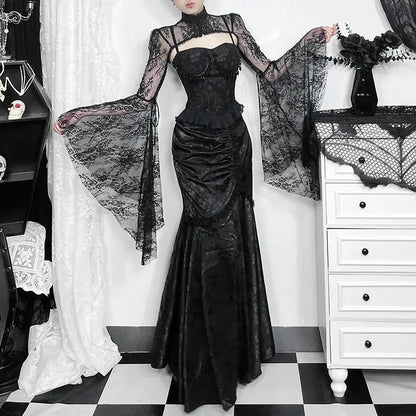 Morrigan Skirt — Gothic Lace Mermaid Bodycon High-Waist
